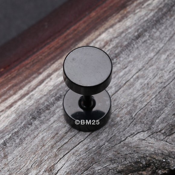 Blackline Steel Plate Cartilage Tragus Earring - Picture 2 of 2